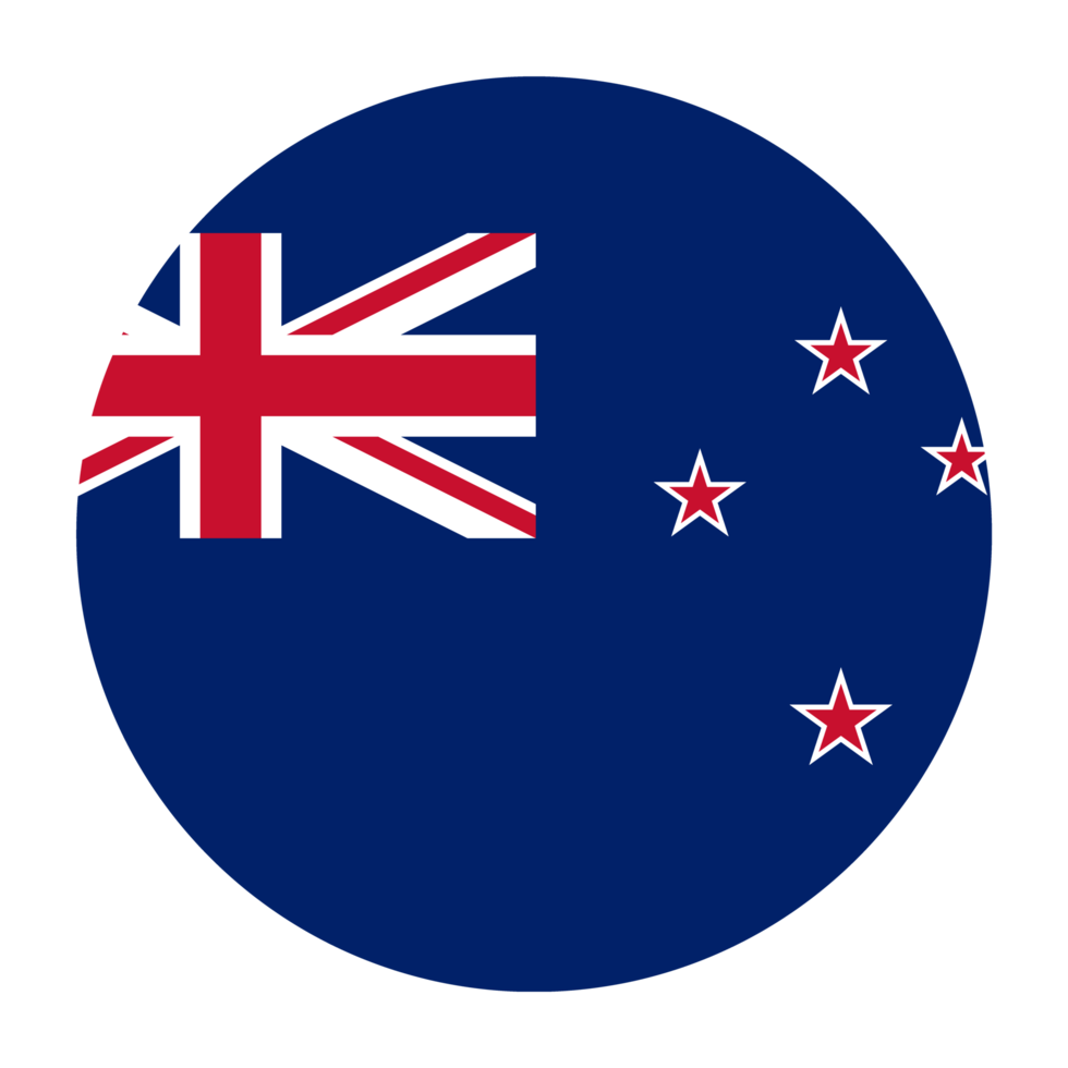 New Zealand Flat Rounded Flag with Transparent Background png