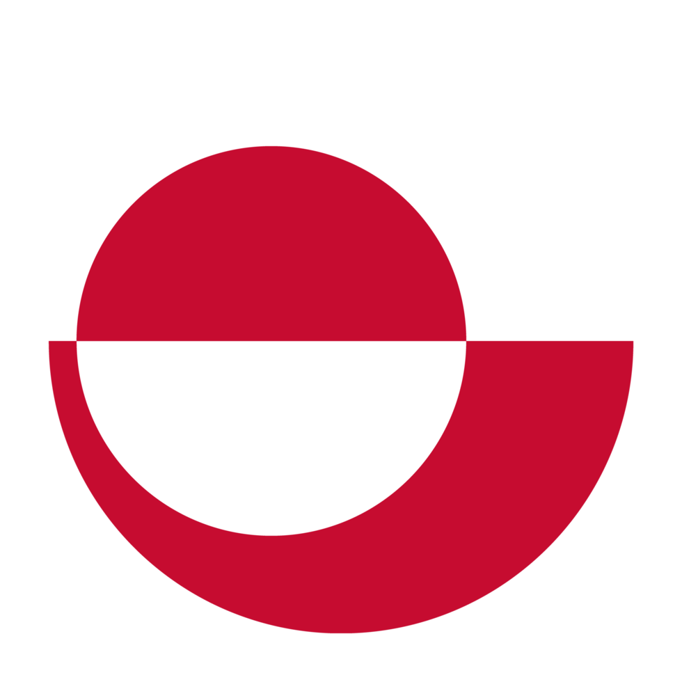 Grönland platt avrundad flagga med transparent bakgrund png