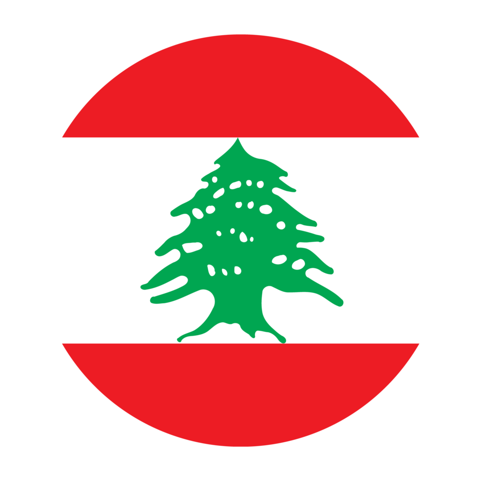 bandera redondeada plana de líbano con fondo transparente png