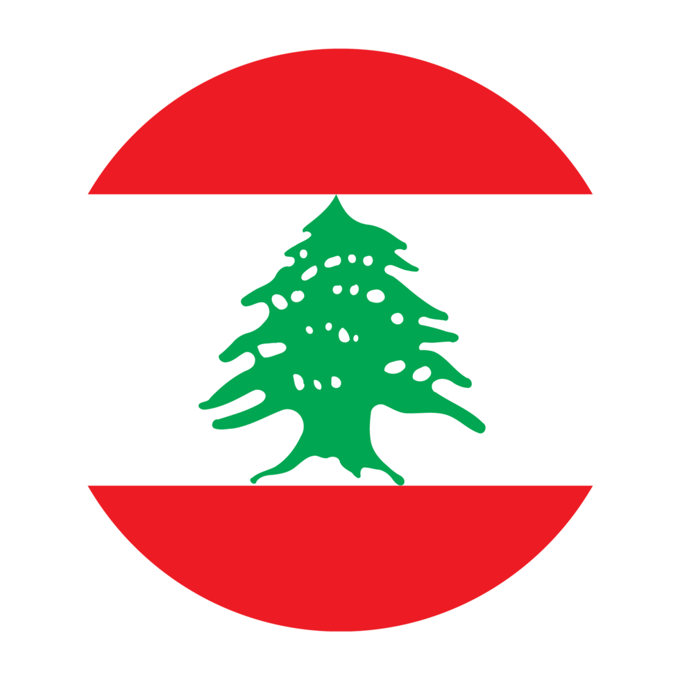 Lebanon Flat Rounded Flag with Transparent Background png