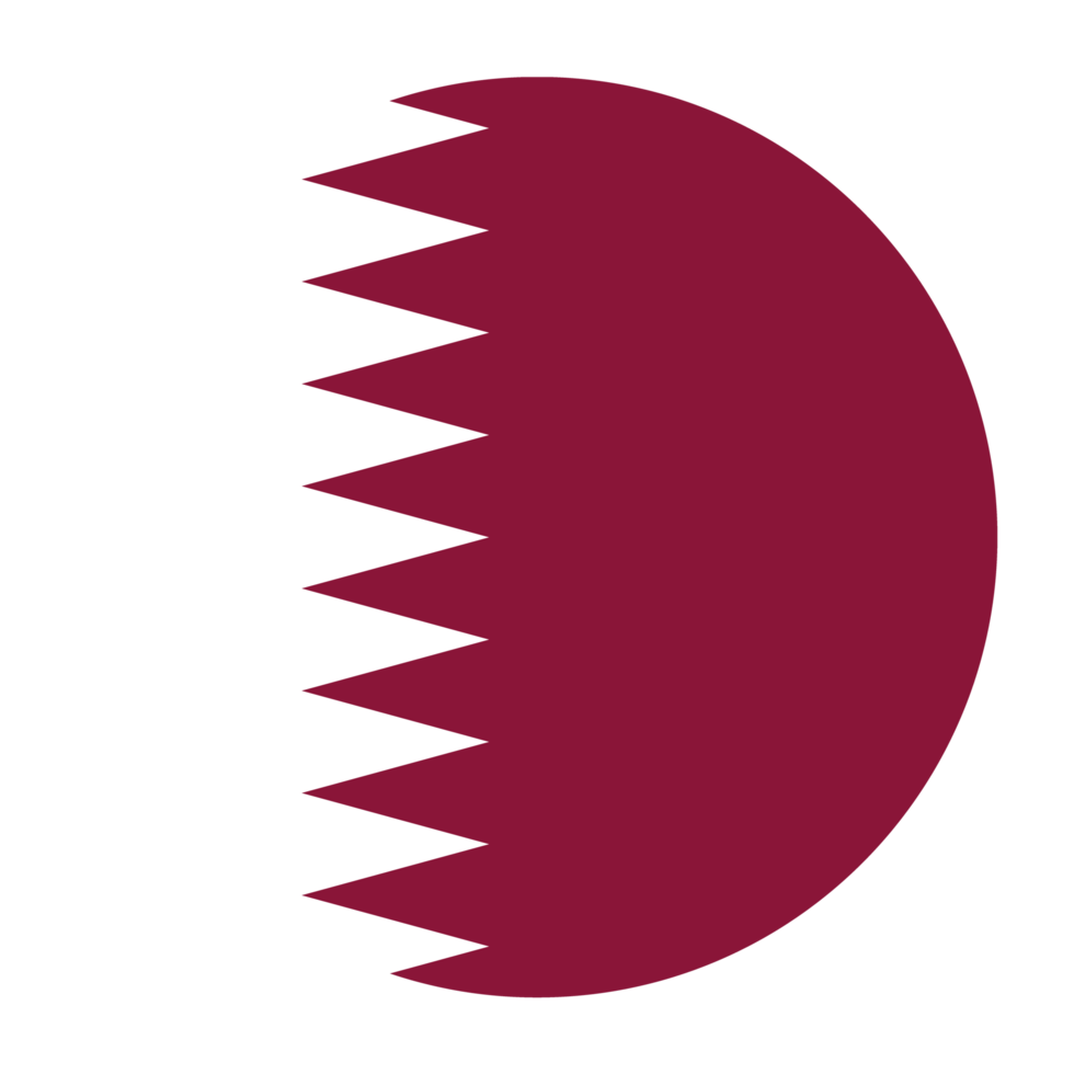 Katar flache abgerundete Flaggensymbol mit transparentem Hintergrund png