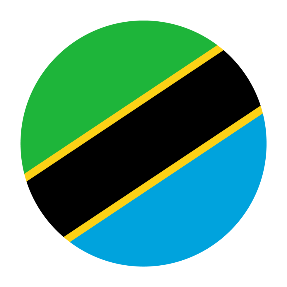 Tanzania Flat Rounded Flag Icon with Transparent Background png