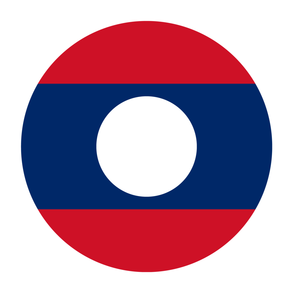 Laos Flat Rounded Flag with Transparent Background png