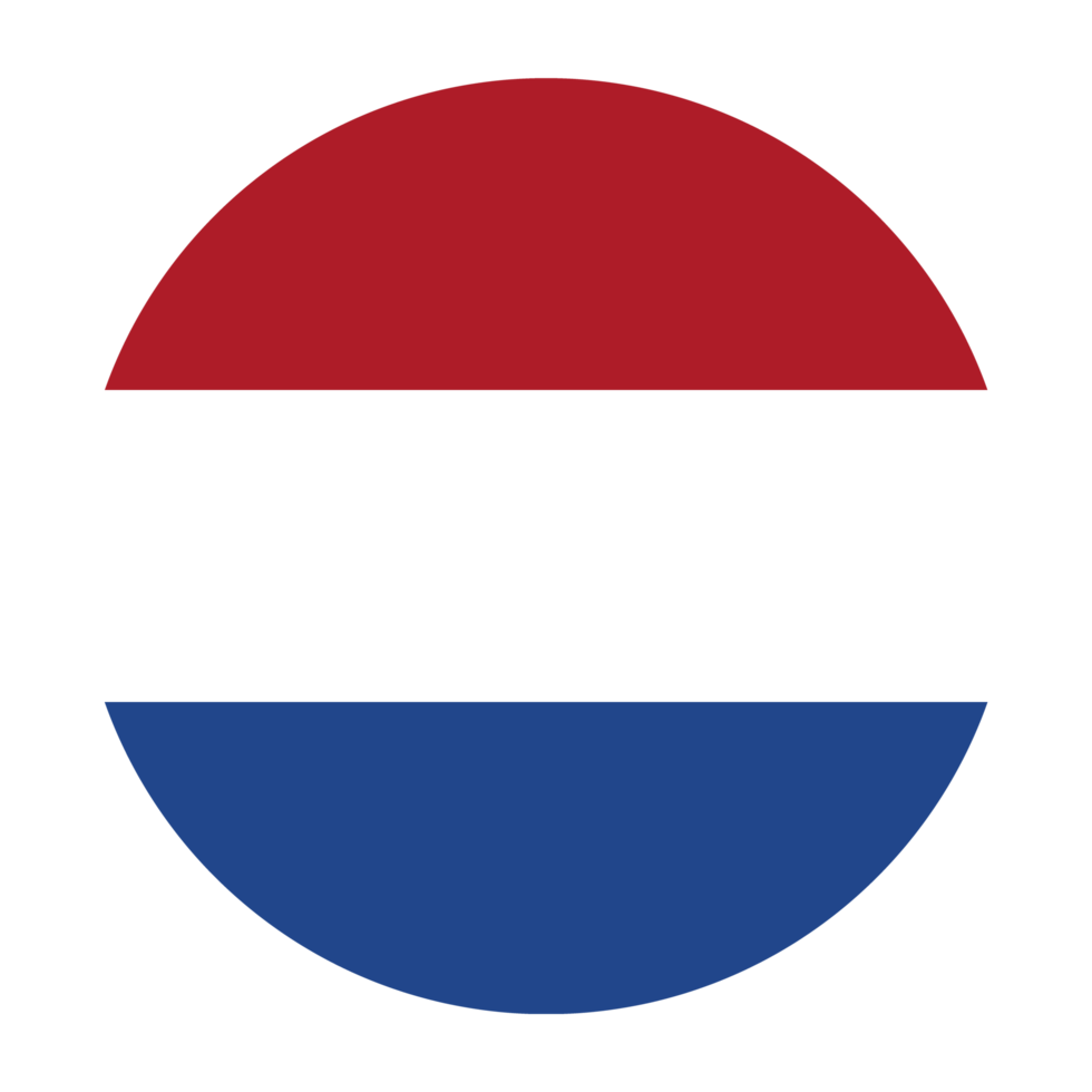 Netherlands Flat Rounded Flag with Transparent Background png