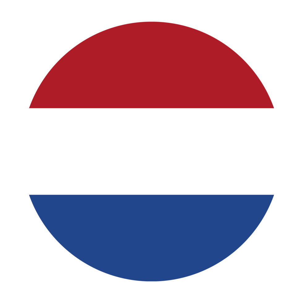 drapeau plat arrondi des pays-bas avec fond transparent png