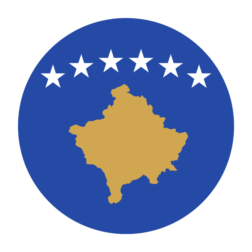 Kosovo Flat Rounded Flag with Transparent Background png