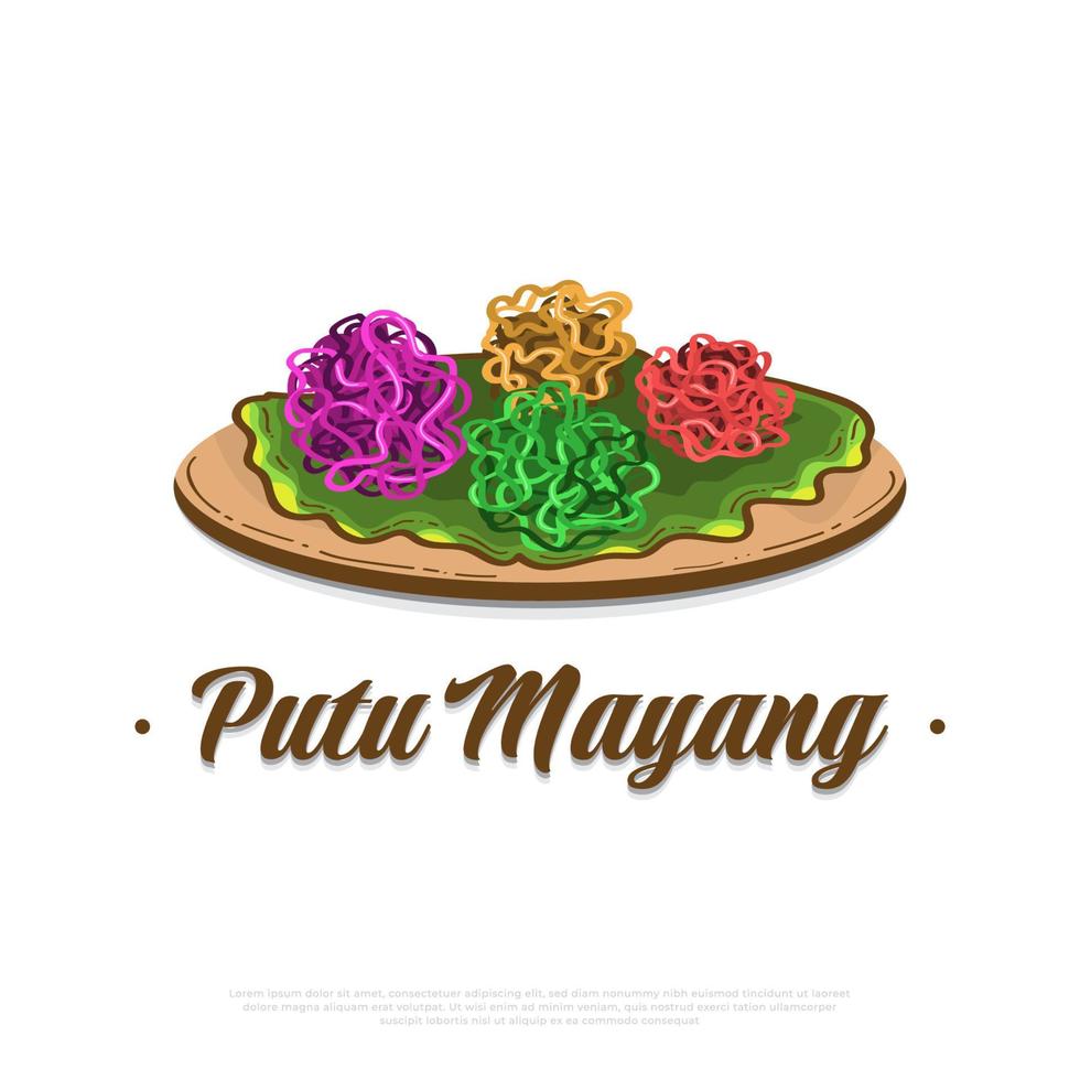 putu mayang, comida o merienda tradicional indonesia vector