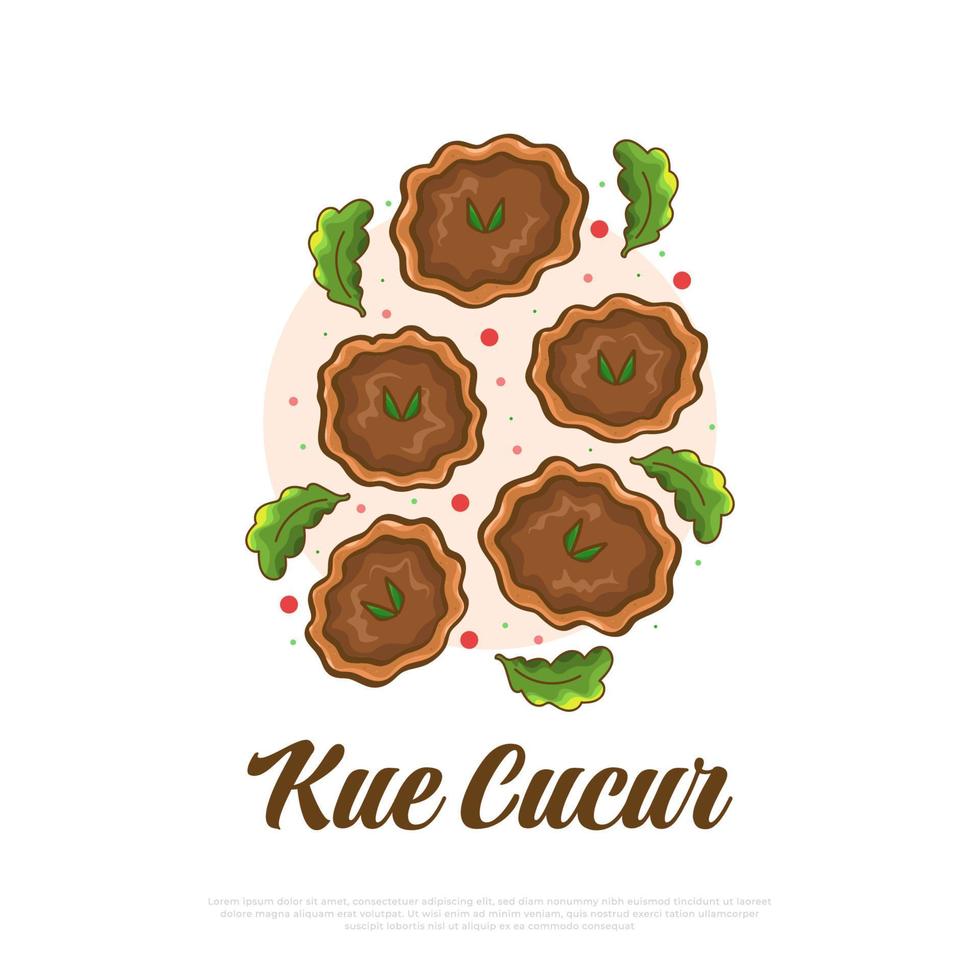 Kue Cucur Illustration, Traditional Snack from Southeast Asia, Including Indonesia. Kue Cucur or Khanom Fak Bua Vector Illustration