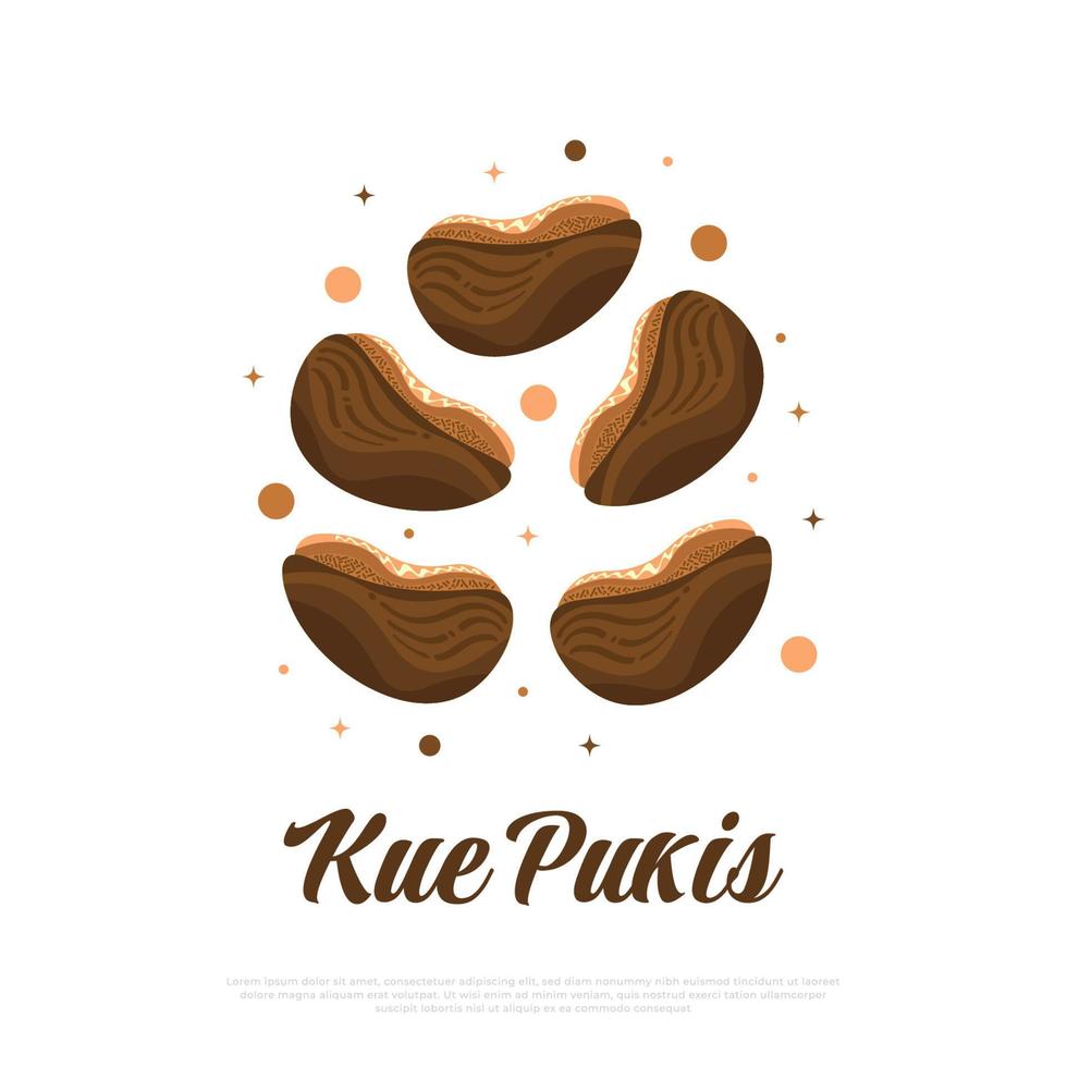 Illustration of Kue Pukis, Indonesian Traditional Cake. Kue Pancong Vector Illustration