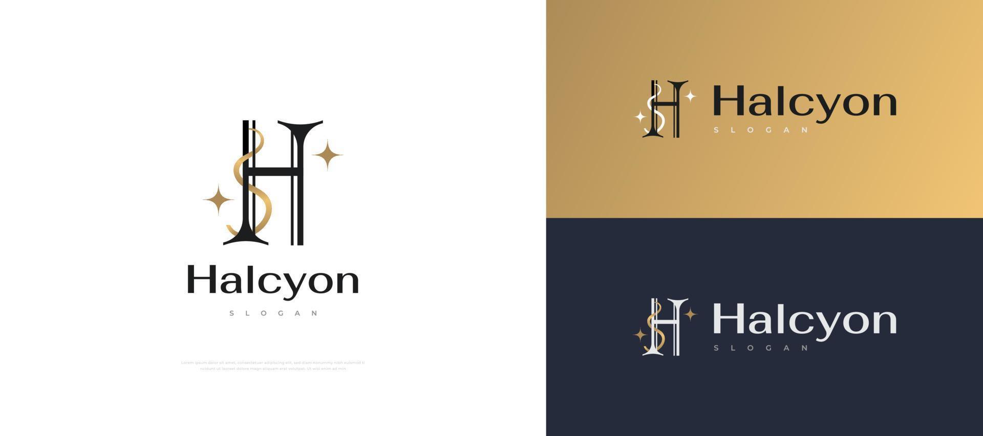 diseño de logotipo de letra h premium y elegante. hermoso y lujoso logo para hotel, resort, boutique, cosmética o logo de moda vector