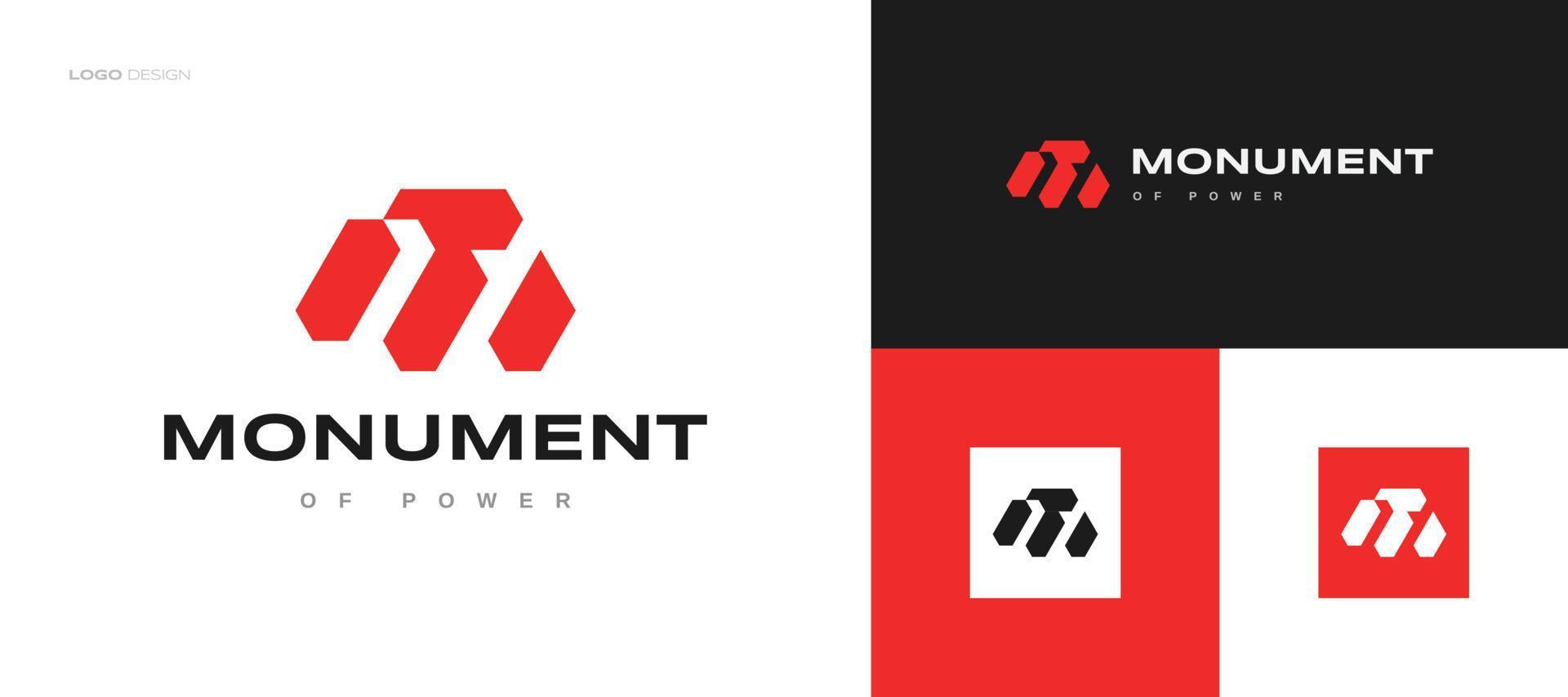 Abstract Red Letter M Logo Design for Business and Technology Brand Identity vector