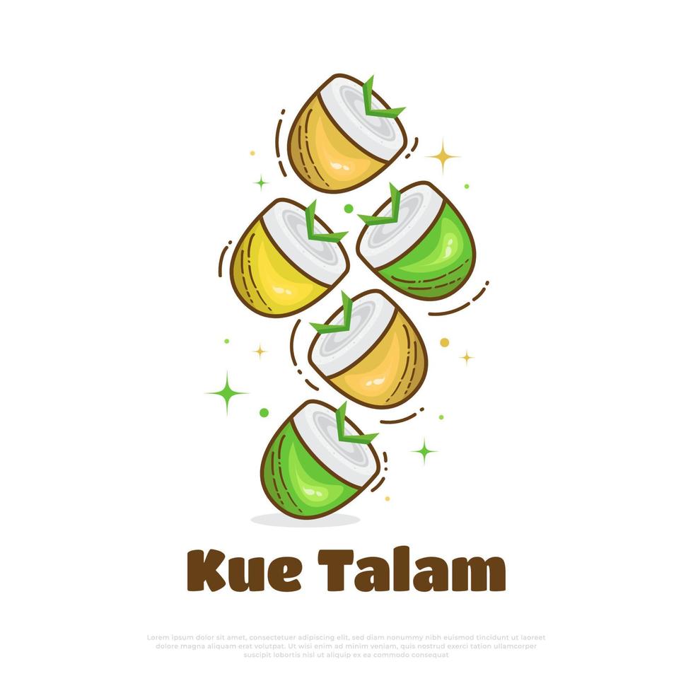 Kue Talam, Indonesian Traditional Cake Made from Rice Flour and Coconut Milk vector