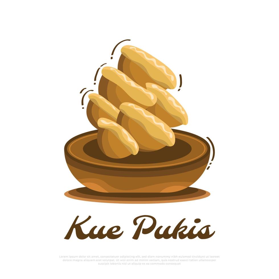 ilustración de kue pukis, pastel tradicional indonesio vector