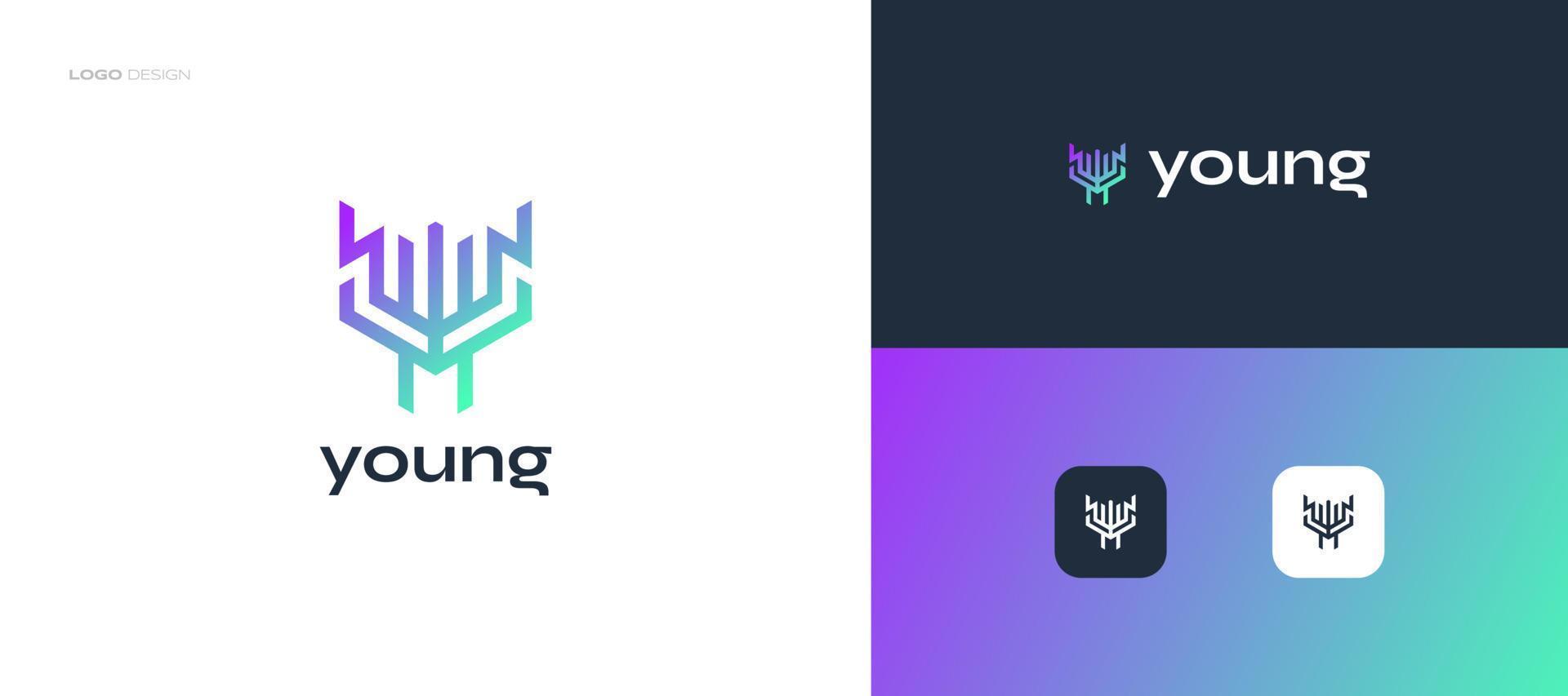 Abstract and Modern Letter Y Logo Design in Colorful Gradient Concept. Suitable for Business and Technology Logo vector