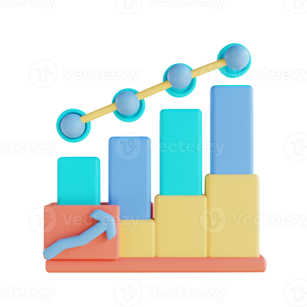 3D illustration business chart up png