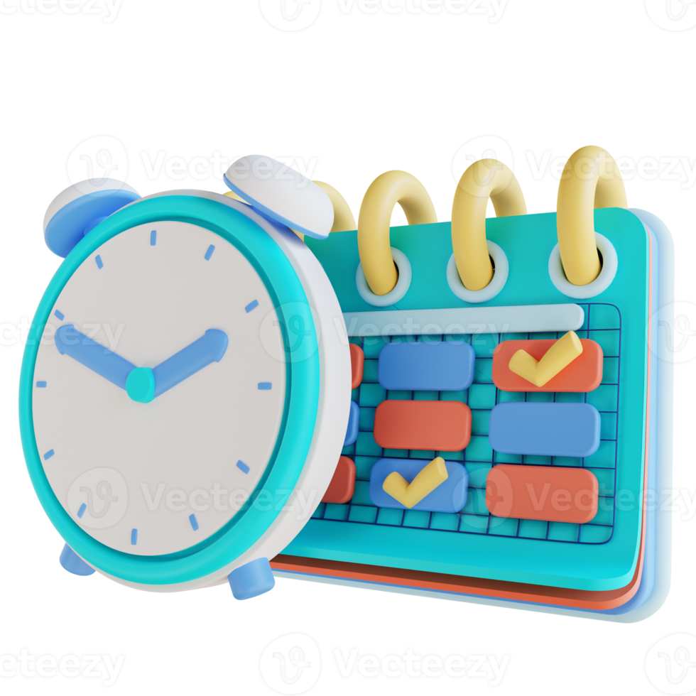 horario de negocios de ilustración 3d png