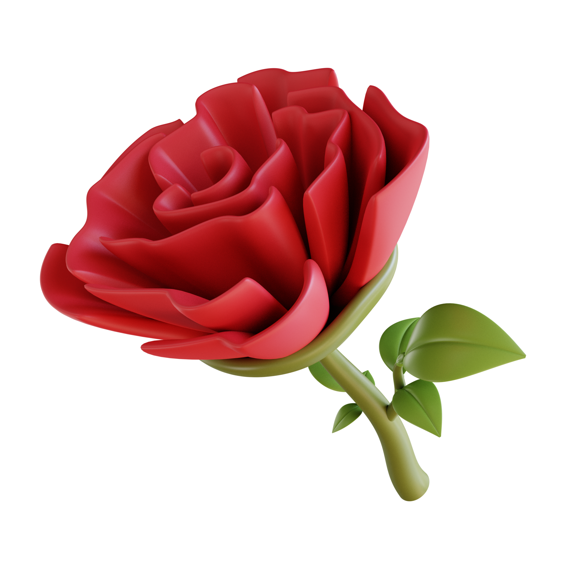 3D illustration a single rose 16329326 PNG