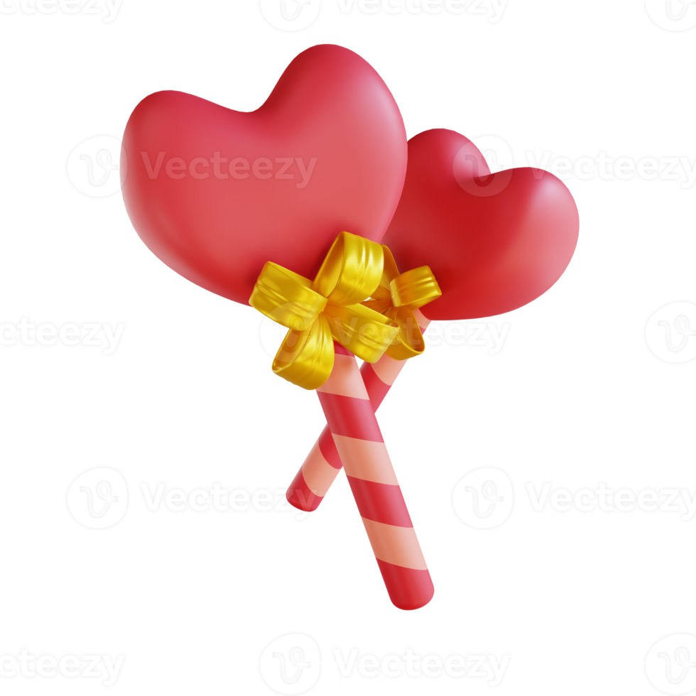 3D illustration love candy png