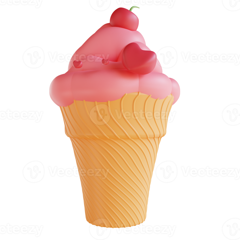 crème glacée illustration 3d png