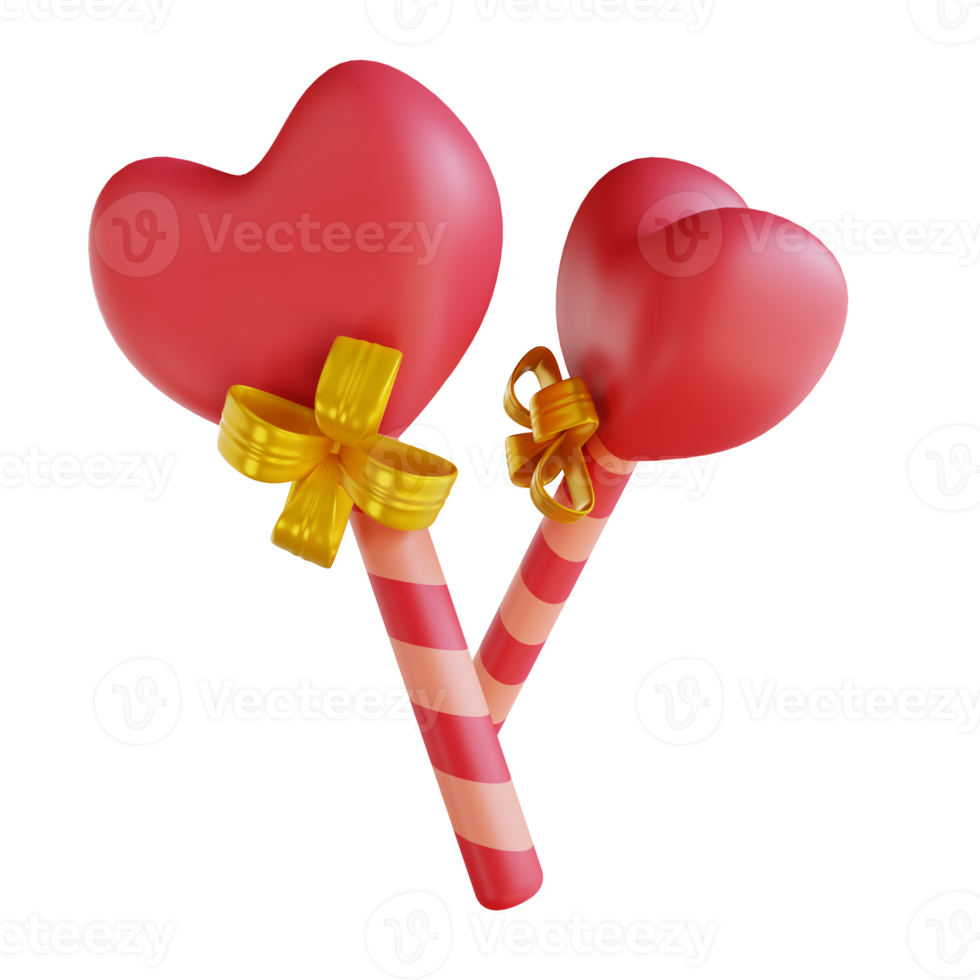 3D illustration love candy png