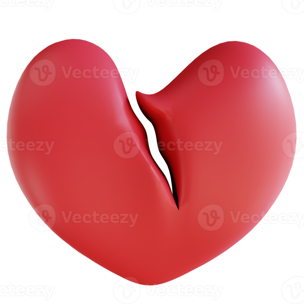 3d illustrator broken heart png