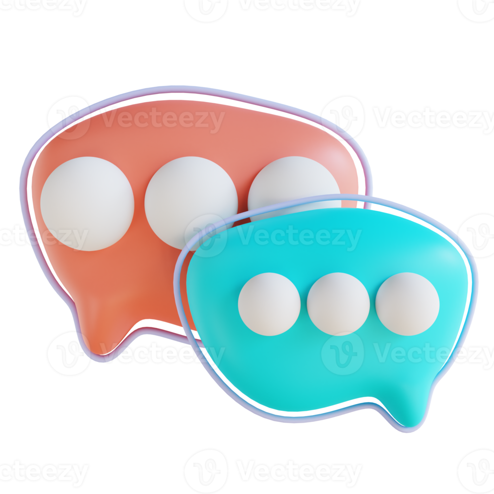 3D illustration chat png