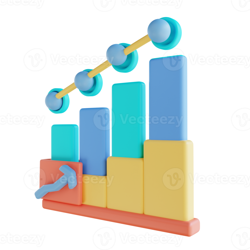 3D illustration business chart up png