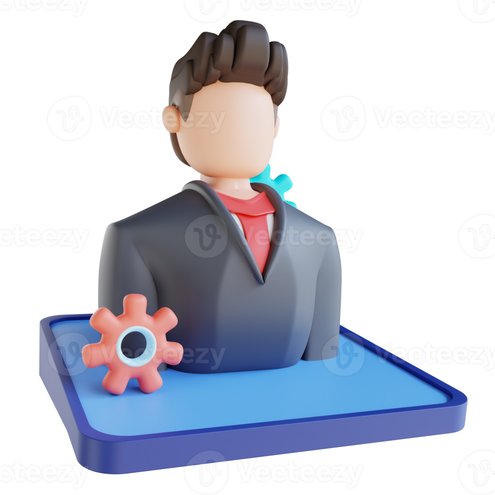 3D illustration business manager png