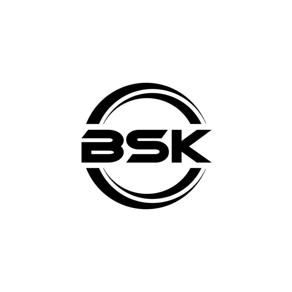 BSK letter logo design in illustration. Vector logo, calligraphy designs for logo, Poster, Invitation, etc.