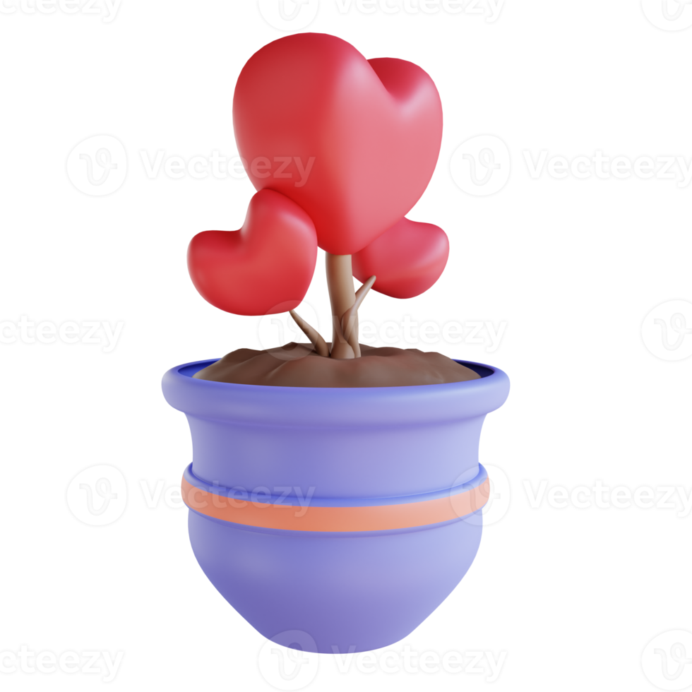 3D illustration love vase png