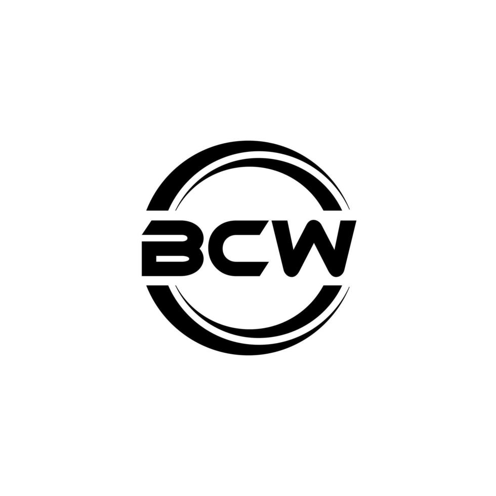 BCW letter logo design in illustration. Vector logo, calligraphy