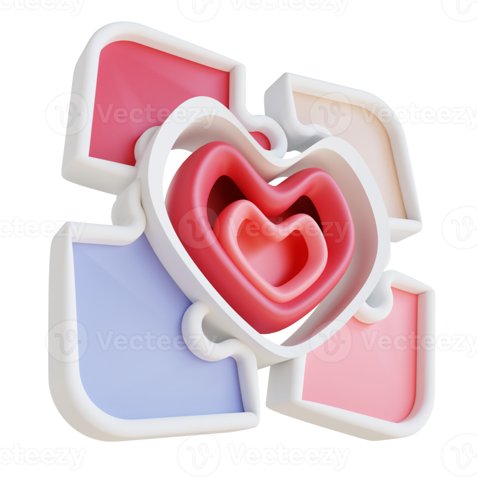 3d illustration love puzzles png