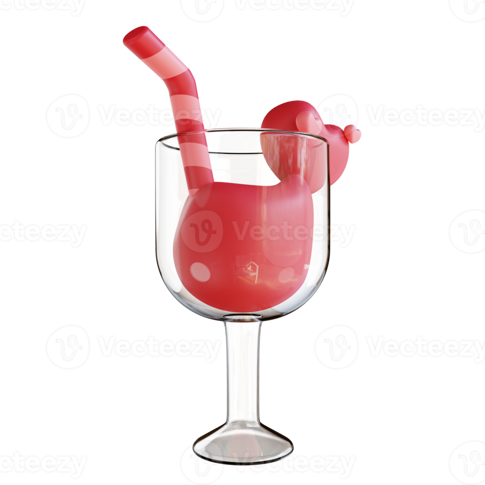 3D illustration love drink png