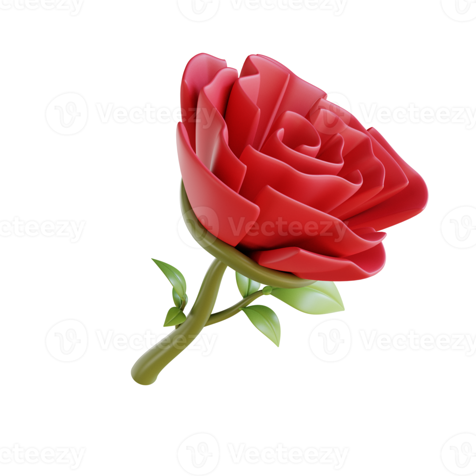 3D-Darstellung eine einzelne Rose png