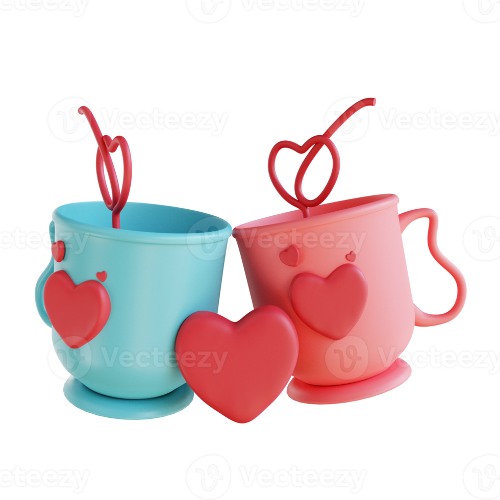 3D illustration love drink png