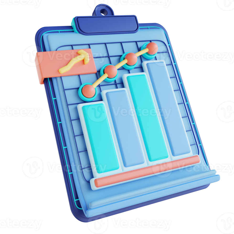 3d illustrazione analisi dati rapporto va su png