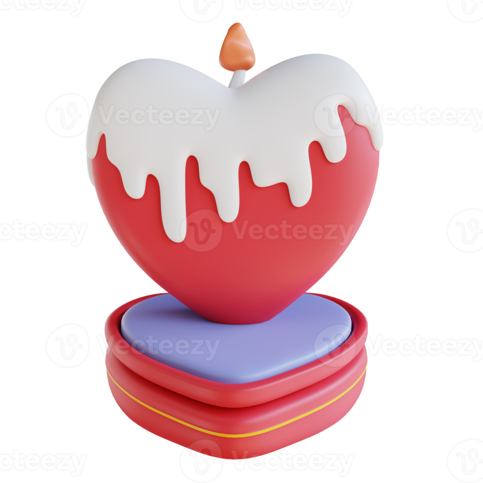 3d illustration love candle png