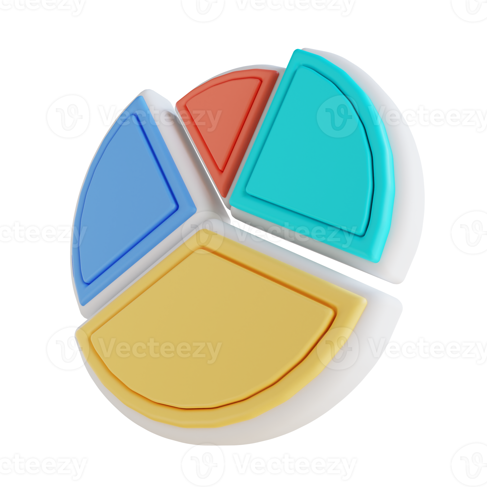 3D illustration pie chart 16329665 PNG