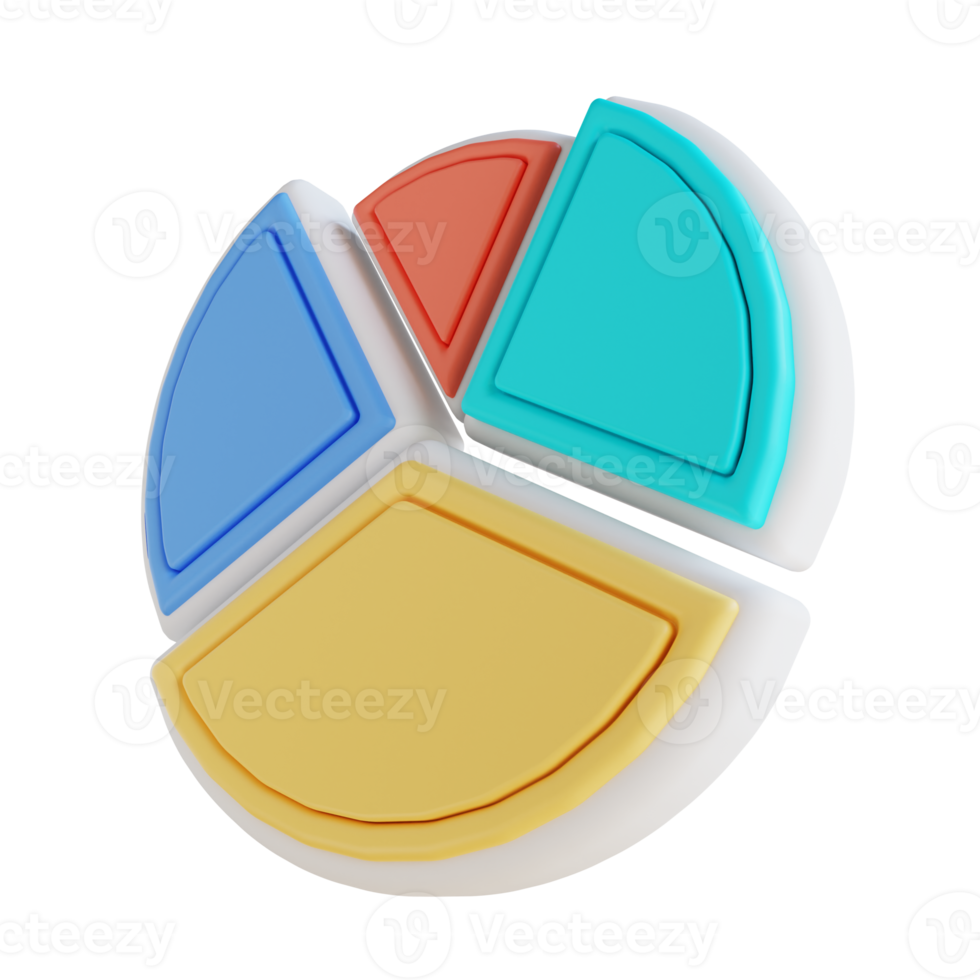 grafico a torta di illustrazione 3d png