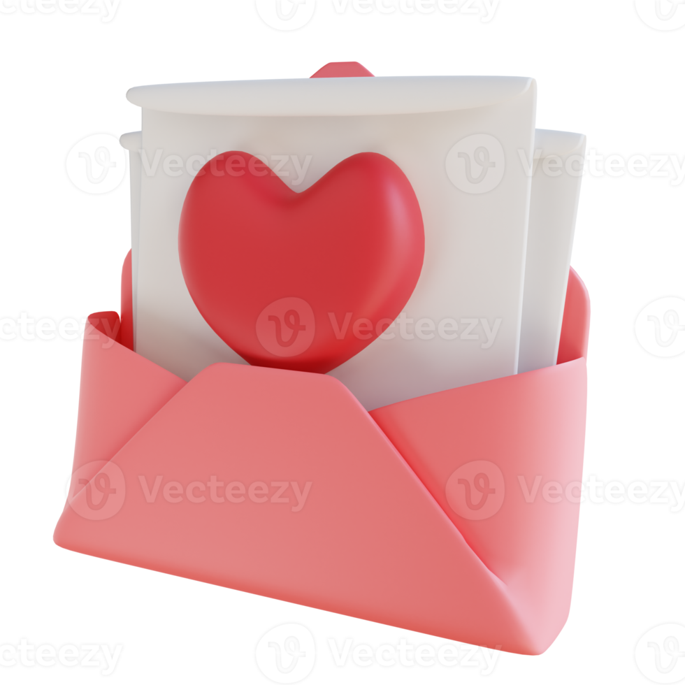 3d Illustration Love Letter 16329676 Png