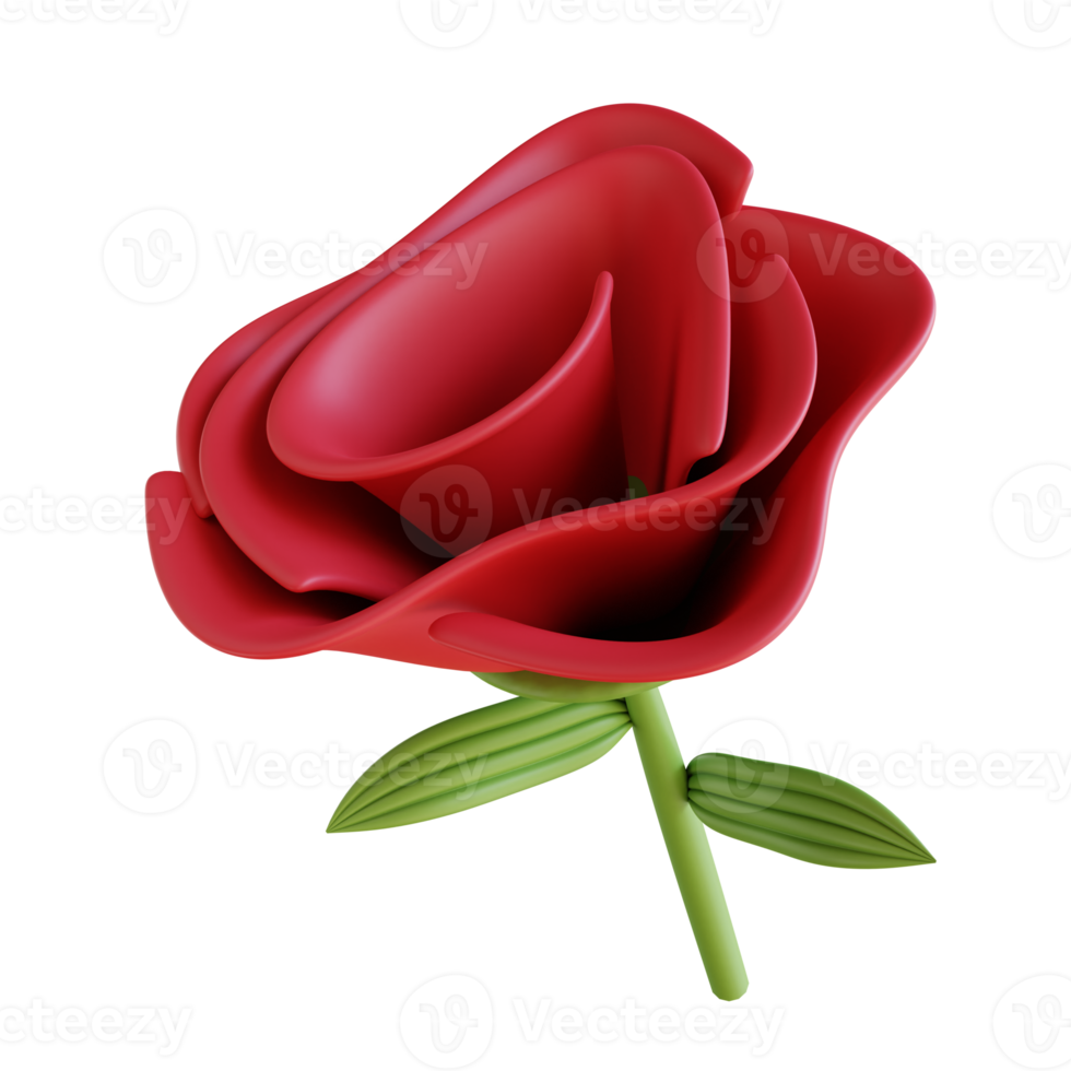 3D illustration red roses png