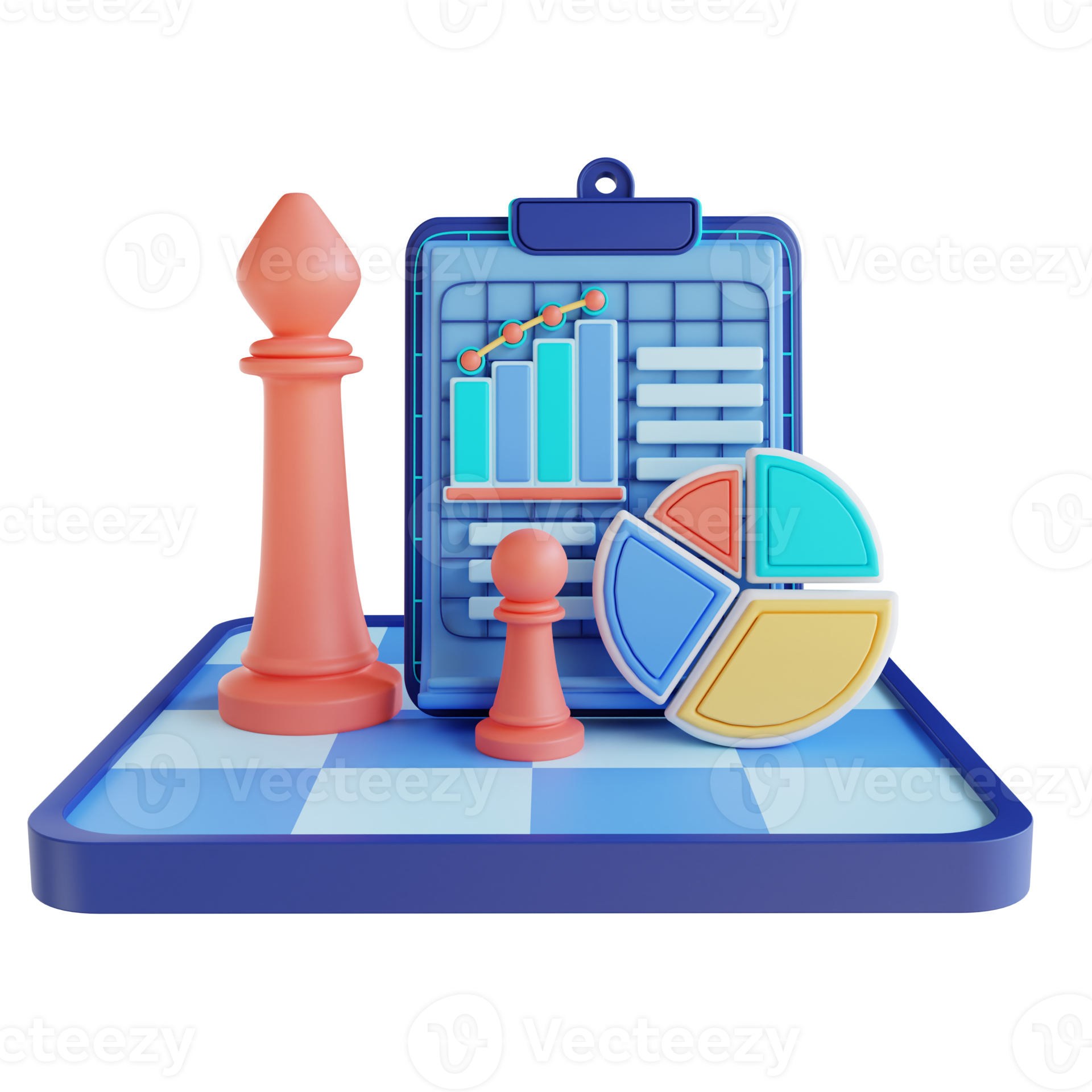 3D illustration business strategy analysis 16329794 PNG
