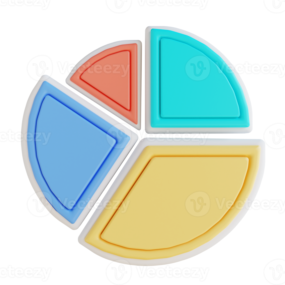 grafico a torta di illustrazione 3d png