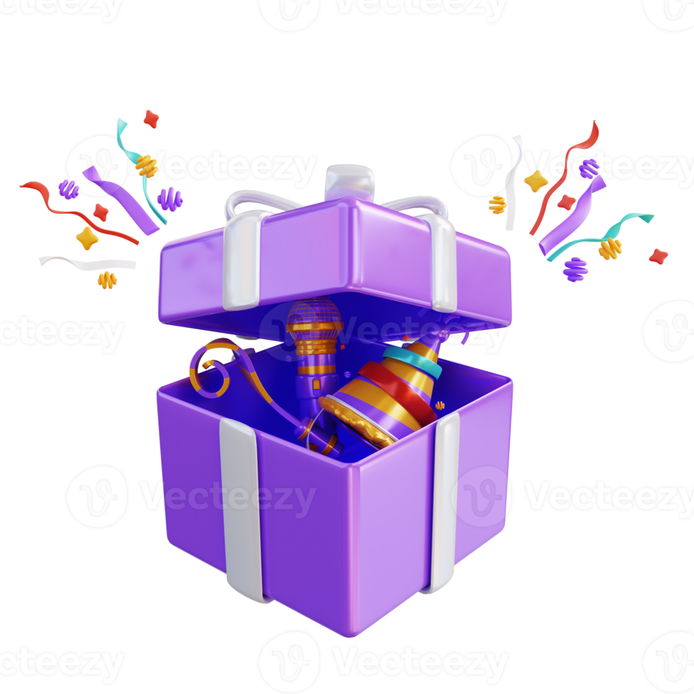 3d illustration gift box new year png
