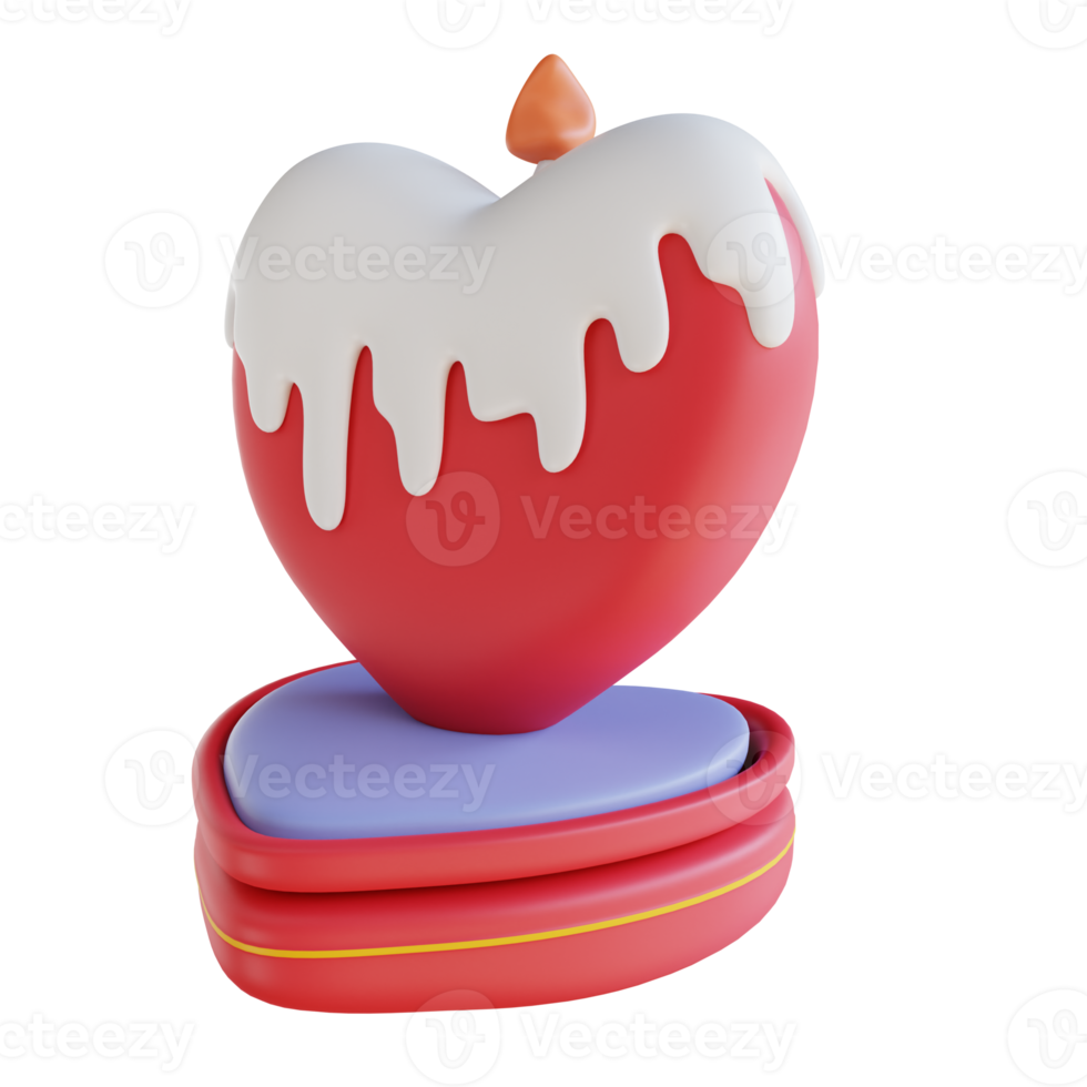 3d illustration love candle png