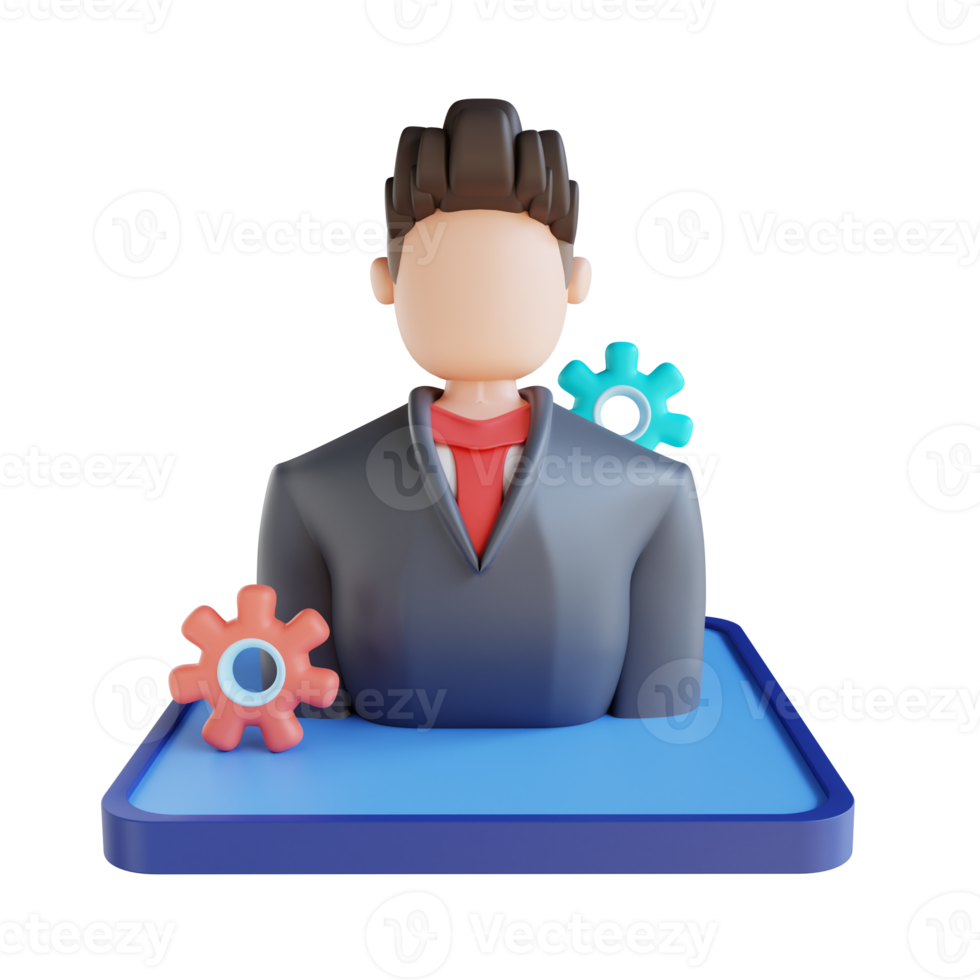 3D illustration business manager png