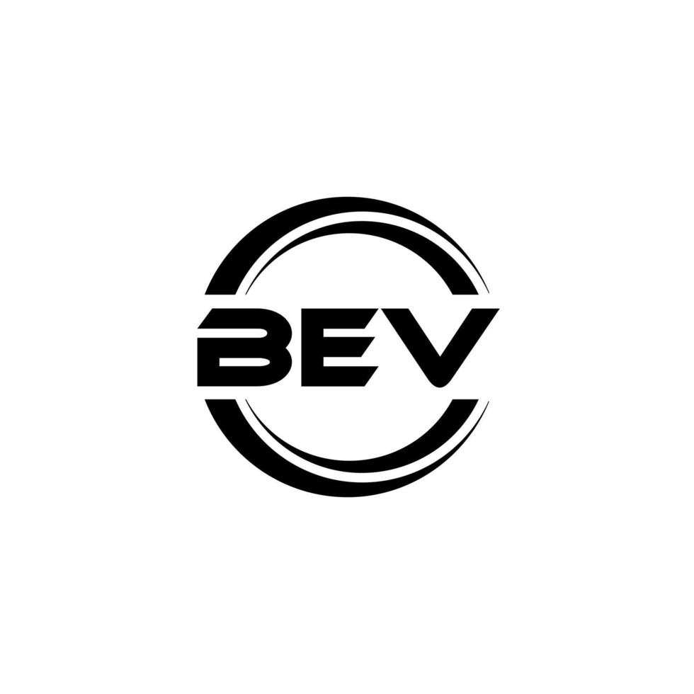BEV letter logo design in illustration. Vector logo, calligraphy designs for logo, Poster, Invitation, etc.