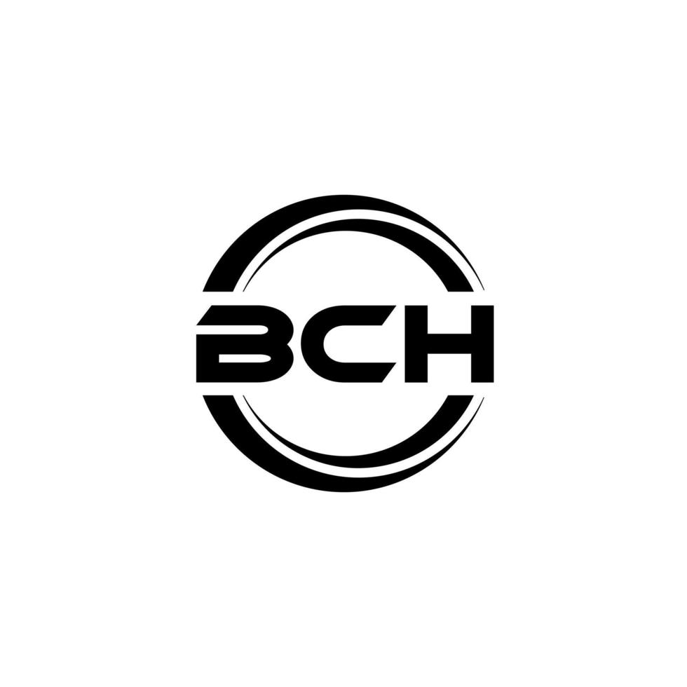 BCH letter logo design in illustration. Vector logo, calligraphy designs for logo, Poster, Invitation, etc.