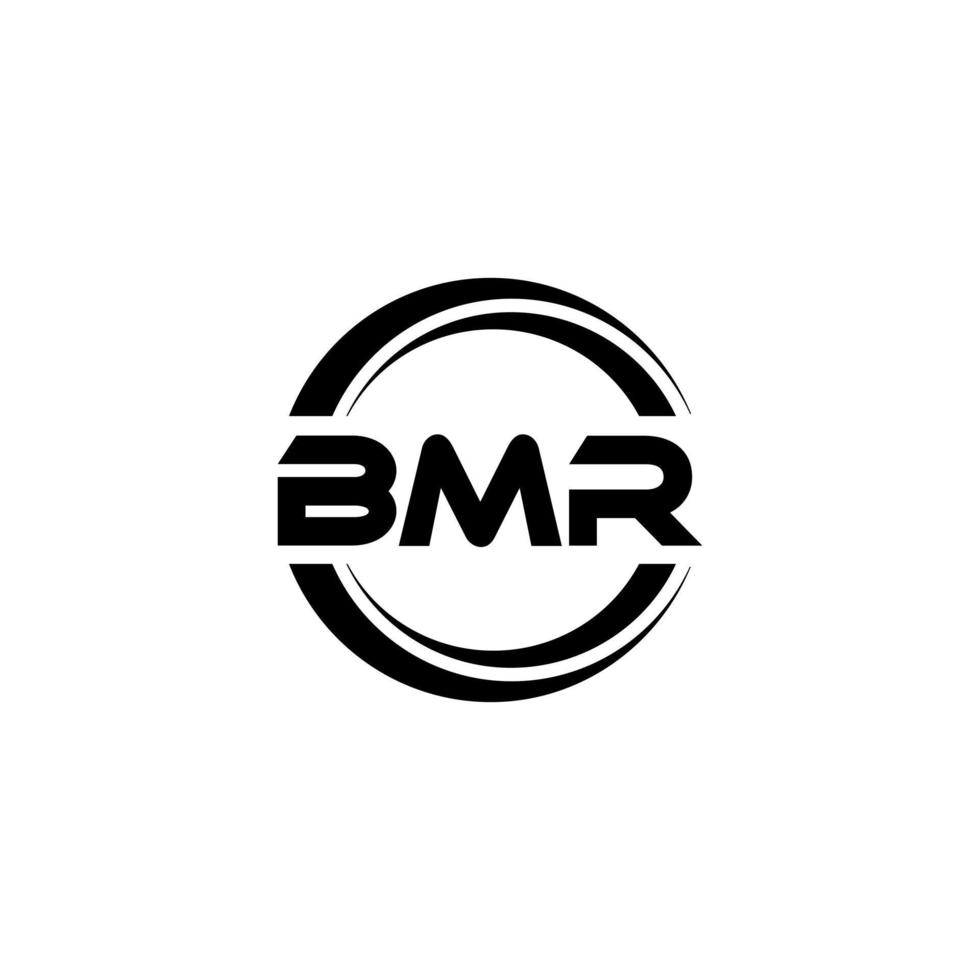 BMR letter logo design in illustration. Vector logo, calligraphy designs for logo, Poster, Invitation, etc.