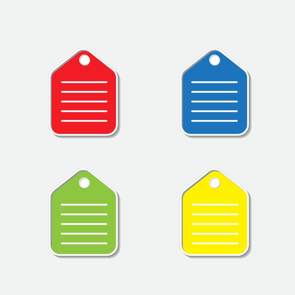 Box Text Icons Set for Notes. Minimalist Design and Color. vector